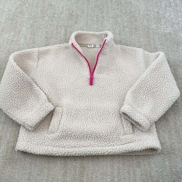 3 for $6 Gap Girls Fleece Teddy Zip Up Pullover M / 8 - Picture 1 of 7